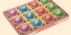 12 Pcs Decorative Non Wax Diya