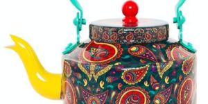 Aluminum Hand Printed Tea Kettle