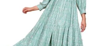 Printed Cotton Long Maxi Dress