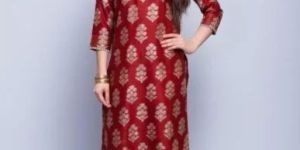 Printed Silk Kurti