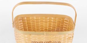 Bamboo Gift Basket with Handle