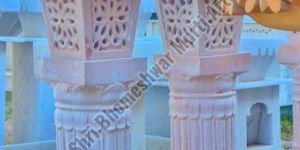 Light Pink Stone Garden Lamp