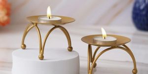 Golden Metal Tealight Holder