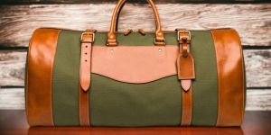 Leather and Canvas Duffle Bag