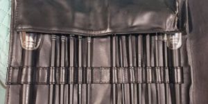 Leather Makeup Brush Pouch