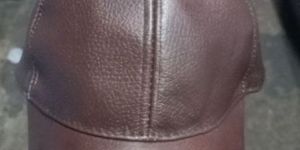 Mens Brown Leather Cap