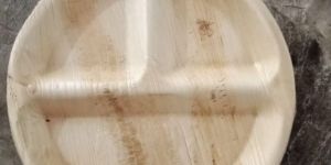 3 Compartment Round Areca Leaf Plate