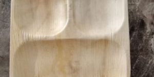 3 Compartment Square Areca Leaf Plate