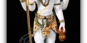 Multicolor Hindu Marble Shiva God Statue