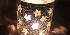 Mosaic Golden Candle Holder