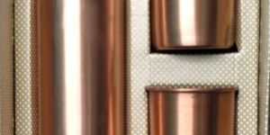 Copper Bottle with Double Glass Set