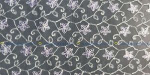 White Embroidered Net Fabric