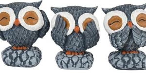 Antique Finish Set of 3 Owl Showpiece