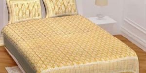 Gold Cotton Double Bed Sheet