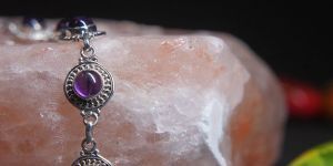 Nakshi Work Loose Bracelet with Blue Stone