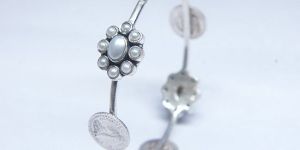 Pearl Studded Silver Ginni Bangle