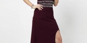 Ladies Brown Maxi Dress