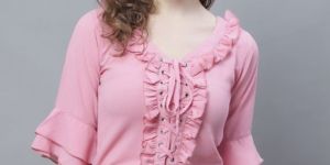 Ladies Pink Round Neck Top