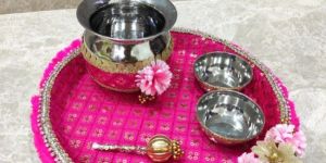Beautiful Karwa Chauth Decorative Pooja Thali Set