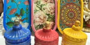 Handmade Designer Soy Wax Candle with Tray