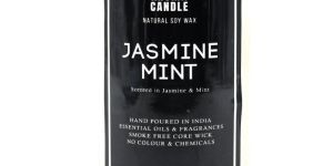 Jasmine Mint Scented Glass Candle Jar with Wooden Lid