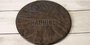 1032 Brown Ash Flat Stoneware Platter Plate