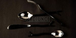 1060 Stainless Steel with Black Powder Coated Cutlery Set of 4 Pcs