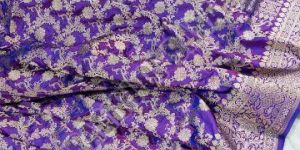 Purple Pure Katan Khadi Banarasi Handloom Saree