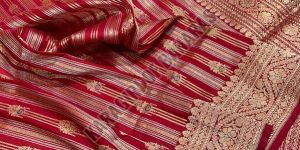 Red Pure Katan Khadi Banarasi Handloom Saree