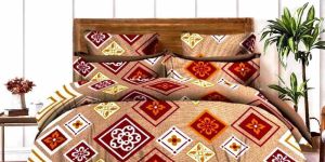 3D Heavy Soft Floral Print Double Bed Sheet