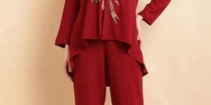 imported micro georgette indo western co-ord set