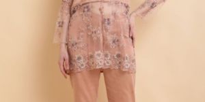Satin Embroidered Women Co-Ord Set