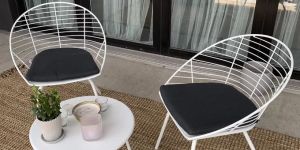 White Cafe Chair Table Set