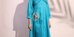 Flower Embroidered Pocket Frock
