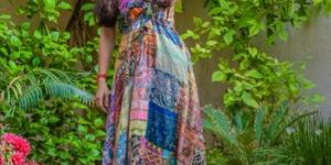 Long Patch Work Dress