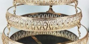 Mirror Top Metal Cake Stand