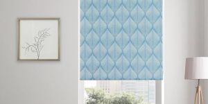 Blue Printed Polyester Window Blinds