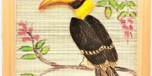 Bamboo Wall Painting of Hornbill