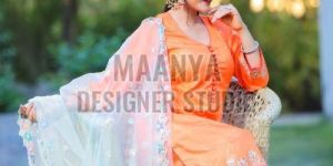 Ladies Silk Hand Embroidery Suit