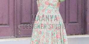 Ladies Silk Long Gown Dress