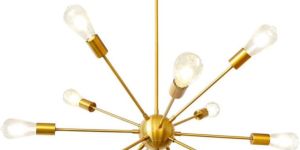12 Lights Plating Golden Chandelier Light Fixture for Dining Room, Bed Room, Kitchen, Hall