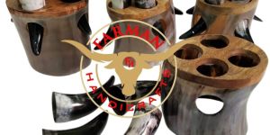 Viking Drinking Short Ox Horn with Horn Stand