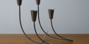 IRON CANDLE HOLDER SET OF 2