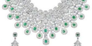 White Rhodium Plated Fancy Choker Necklace Set