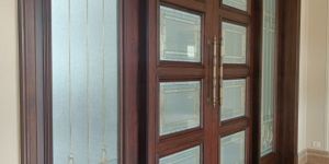 Stained Glass Gold Finish Door