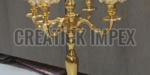 Aluminium Crystal Candle Stand