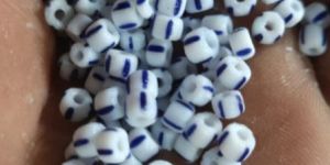 Blue Line at White Beads