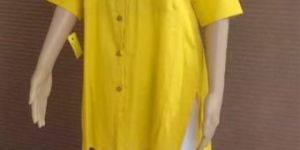 Yellow Cotton Shirt Dress