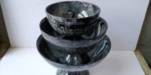 Resin Bowls Set with Stand