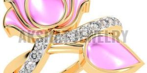 Exquisite Lotus Design Diamond Ring